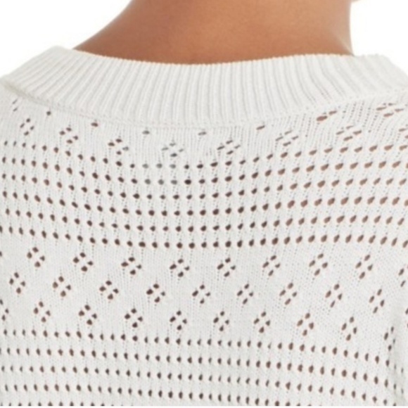 Grey Jason Wu Sz S Open Knit Sweater Star White - Picture 2 of 8